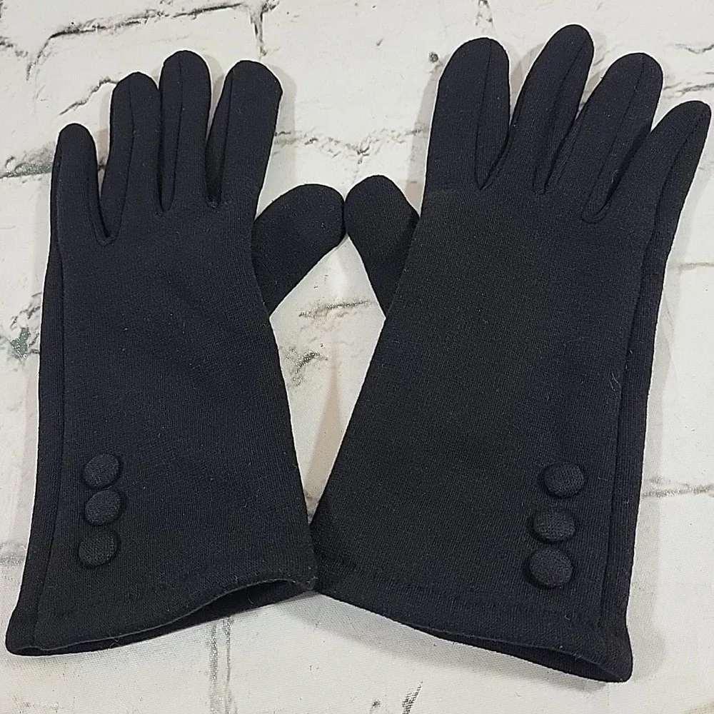Gloves Womens Size‎ M Black Warm Winter Evening Driving